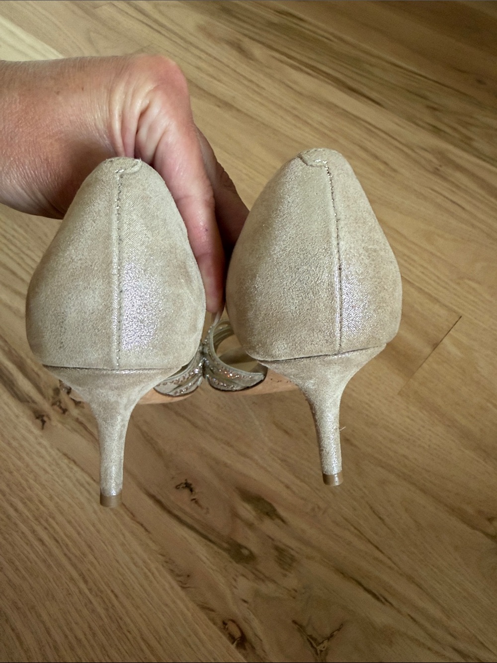 Jimmy Choo - Suede Patterned D'Orsay Pumps - Picture 3 of 5